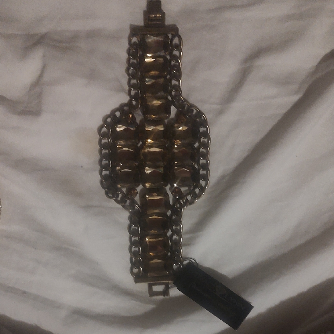 Traci Lynn Bronze And Gold Statement Bracelet